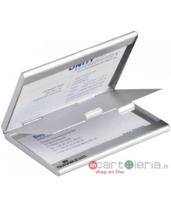 PORTABIGLIETTI DA VISITA BUSINESS CARD BOX DOPPIO ALLUMINIO DURABLE (Cod. 243323)