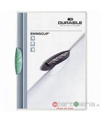 CARTELLA C/CLIP SWINGCLIP DORSO PLASTICA VERDE DURABLE (Cod. 226032)