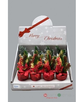 VASETTO CON POINSETTIA H CM16 PREQU (Cod. F4766)