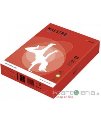 CARTA PER FOTOCOPIE A4 80GR 500FF CO44 ROSSO CORALLO POLYEDRA (Cod. 135438)