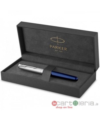 PENNA STILOGRAFICA SONNET SANDBLASTED STAINLESS STEEL AND BLUE LACQUER PARKER