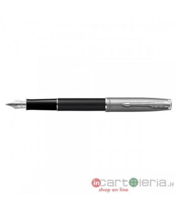 PENNA STILOGRAFICA SONNET SANDBLASTED STAINLESS STEEL AND BLACK LACQUER PARKER