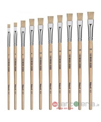 PENNELLO PIATTO SETOLA NATURALE MANICO CORTO 613F/4 PELIKAN (Cod. 613F/4)
