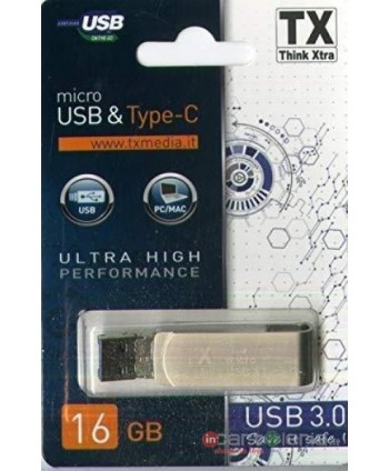 PEN DRIVE 16GB TYPE C OTG INCLUSO SIAE ELCOM (Cod. TXUSB3-16OTG)