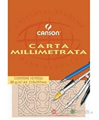 BLOCCO CARTA MILLIMETRATA A3 10FG 72GR CANSON (Cod. 67442)