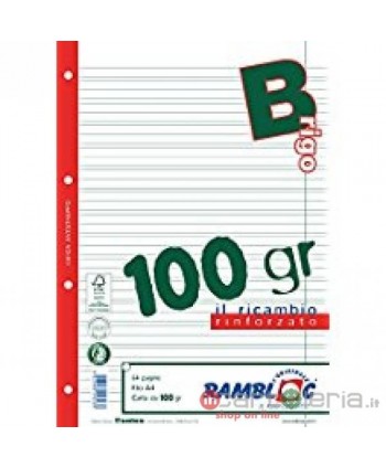 RICAMBI FORATI A4 RINFORZATI B 40FF 100 GR SALES RAMBLOC