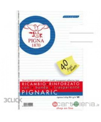 RICAMBI FORATI A4 RINFORZATI 1R 40FF 80GR PIGNA (Cod. 02072781R)