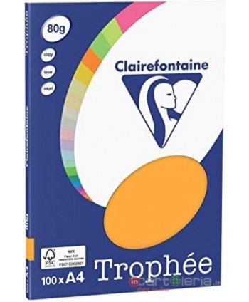 CARTA PER FOTOCOPIE 80GR 100FF ARANCIO TROPHEE CLAIREFONTAINE QUO VADIS (Cod. 4108C)