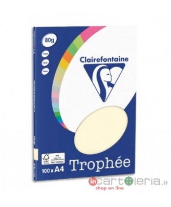 CARTA PER FOTOCOPIE 80GR 100FF AVORIO TROPHEE CLAIREFONTAINE QUO VADIS (Cod. 4104C)