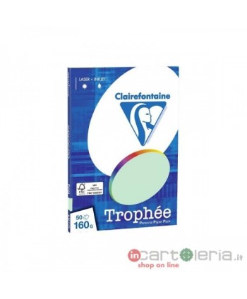 CARTA PER FOTOCOPIE 160GR 50FF VERDE TROPHEE CLAIREFONTAINE QUO VADIS (Cod. 4155C)