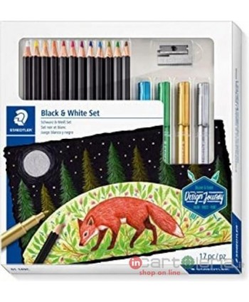 SET DISEGNO BLACK E WHITE SET 17 PZ STAEDTLER 61 149C (Cod. 61149C)
