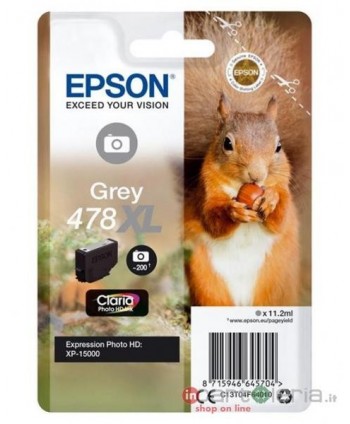 CARTUCCIA EPSON 478 XL GRIGIO SCOIATTOLO ORIGINALE (Cod. T04F64020)