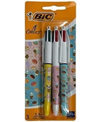 PENNA SFERA SCATTO 4 COLORI DECOR SWEET 3 PEZZI BIC