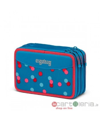 ASTUCCIO TRE PIANI C/ZIP AZZURRO POIS ERGOBAG