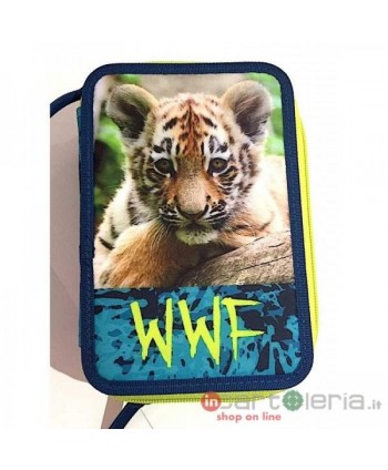 ASTUCCIO 3 PARTI C/ZIP WWF FOTOGRAFICO C/PENNA FRIXION PANINI (Cod. 67601)