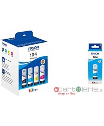 CARTUCCE EPSON ECOTANK 104 4COLORI ORIGINALE (Cod. T00P640)