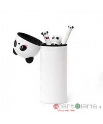 ASTUCCIO KAWAII 2-IN-1 SOFT SILICONE PENCIL CASE - PANDA LEGAMI