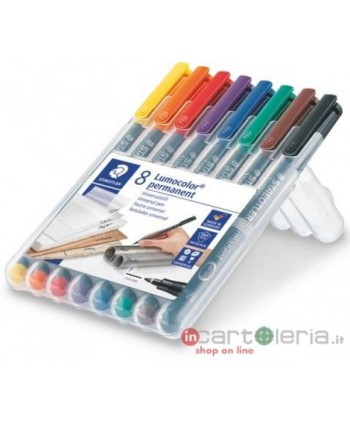 PENNARELLO LUMOCOLOR PERMANENT 318 F 0.6MM SET 8 COLORI STAEDTLER (Cod. 318WP8)