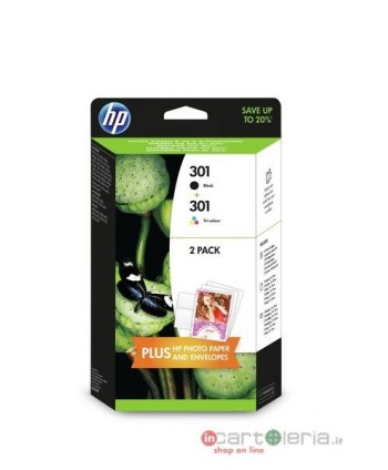 CARTUCCIA HP 301 J3M81AE SET COLORE+NERO ORIGINALE (Cod. 888793306840)