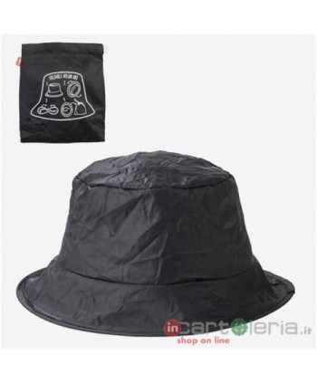 CAPPELLO SOS SAMPEI FOLDABLE NYLON HAT - BLACK LEGAMI (Cod. HAT0004)