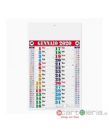 CALENDARIO OLANDESE 28.8X47 TRITTICO BASIC ROSSO/BLUNIAG (Cod. 2290)