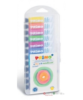 TEMPERA TUBETTI ALLUMINIO DA 12ML 12 COLORI A 4 FLUO + 8 METAL CMP MOROCOLOR (Cod. 450T12FMP)