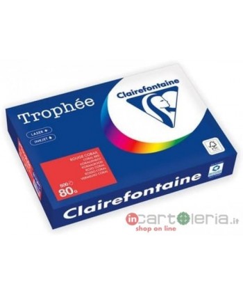 CARTA PER FOTOCOPIE A4 80GR 500 FF ROSSO CORALLO CLAIREFONTAINE QUO VADIS (Cod. 8175PC)