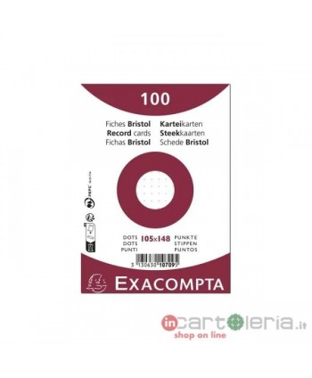 SCHEDE BRISTOL 105X148 DOTS BIANCO EXACOOMPTA QUO VADIS (Cod. 10709E)