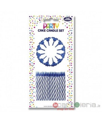 CANDELE PER TORTA 24PZ BLU...