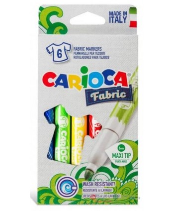 PENNARELLI MAXI PER TESSUTI 6PZ CARIOCA (Cod. 40956)